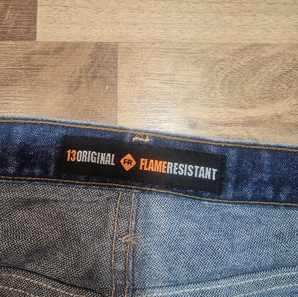 Wrangler FR Flame Resistant Jeans 38x30 Men Blue Denim Workwear HRC2 2112 13MWZ - Picture 7 of 11